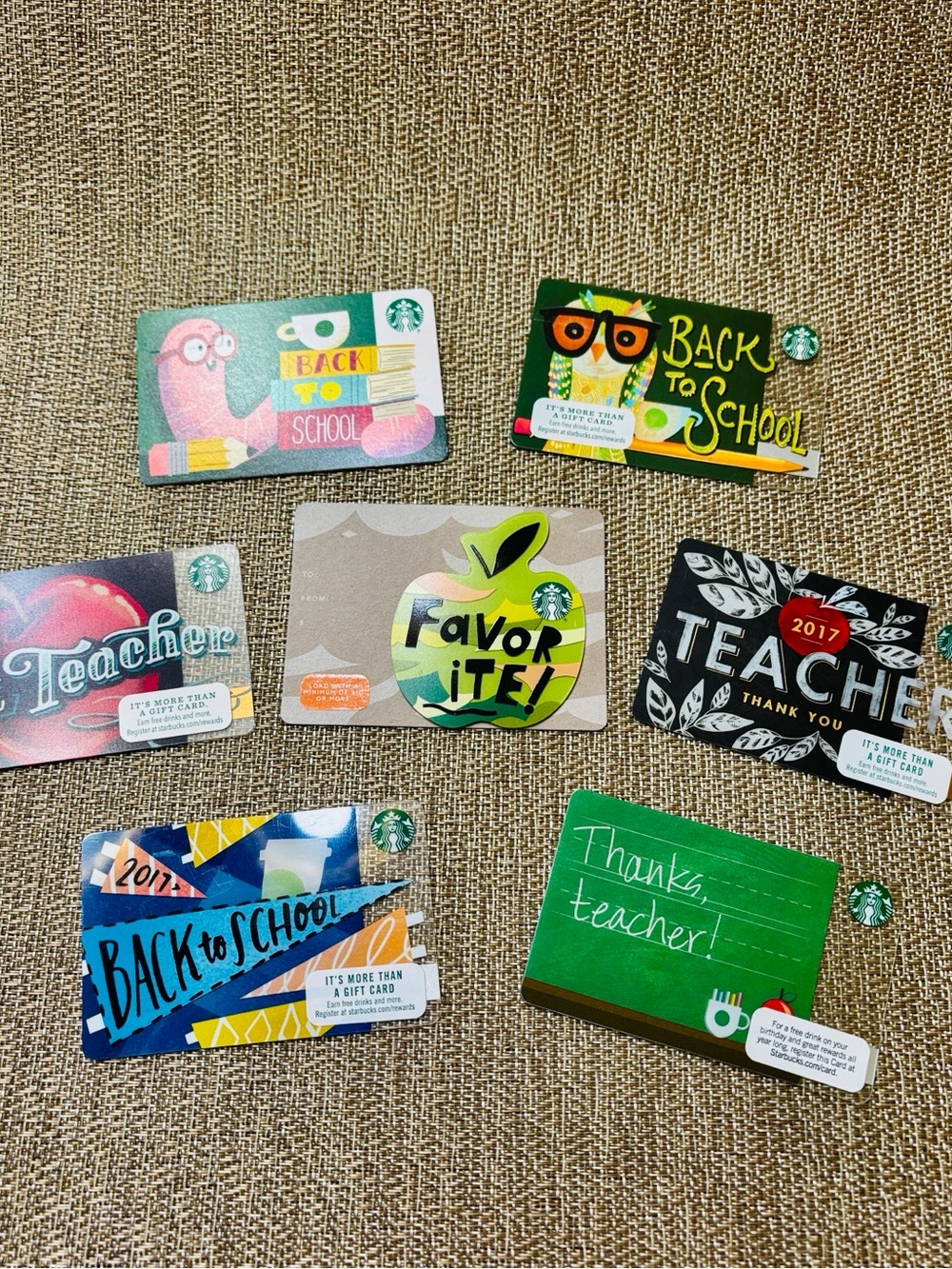 STARBUCKS Back to School & Thanks! Teacher Gift Cards🍎📚✏️ ☕️💚